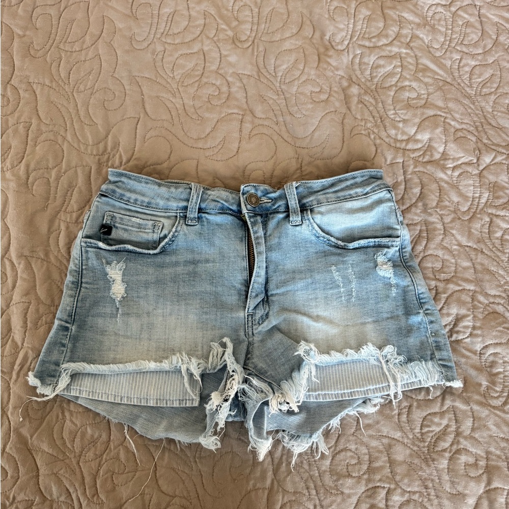 KanCan Light Blue Distressed Jean Shorts